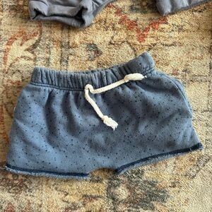 Blue Relaxed Fit Elastic Waist Shorts